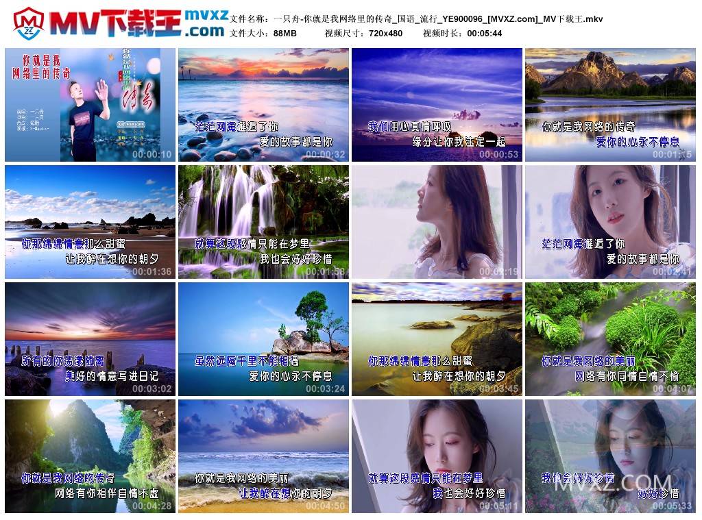 一只舟-你就是我网络里的传奇_国语_流行_YE900096